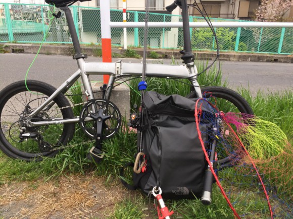 ノースフェイスPROFUSEBOXでチャリ釣行の予行演習